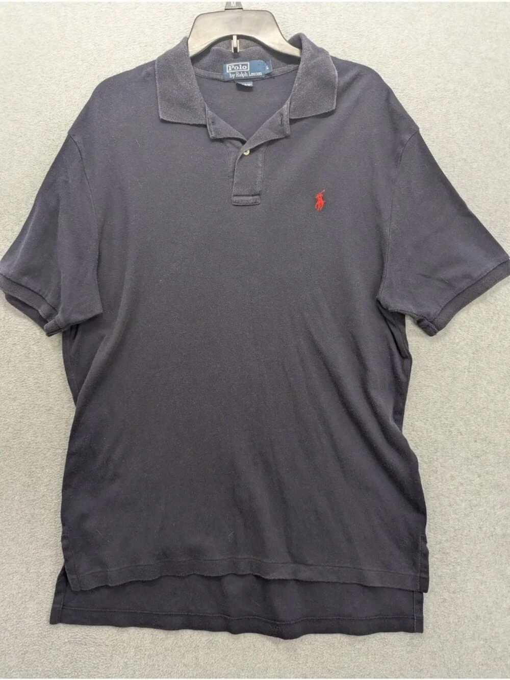 Polo Ralph Lauren Polo Shirt Mens Large Blue Solid Cotton Classic Casual Pony